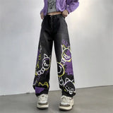 Vintage Y2K Hand-Painted High Waist Jeans