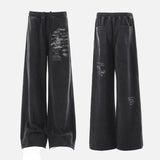 Vintage Washed Faded Design Letter Print Sweatpants