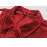 Red Splicing Varsity Jacket