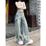 Y2K Cool Vintage Patchwork Blue Baggy Jeans