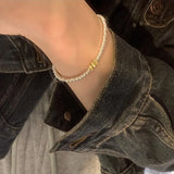 Adjustable Geometric Beads Gold String Bracelet