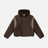 Y2K Versatile Patchwork Faux Fur Hooded Jacket