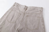 Insulated Distressed Washed Casual Wide Leg Jeans