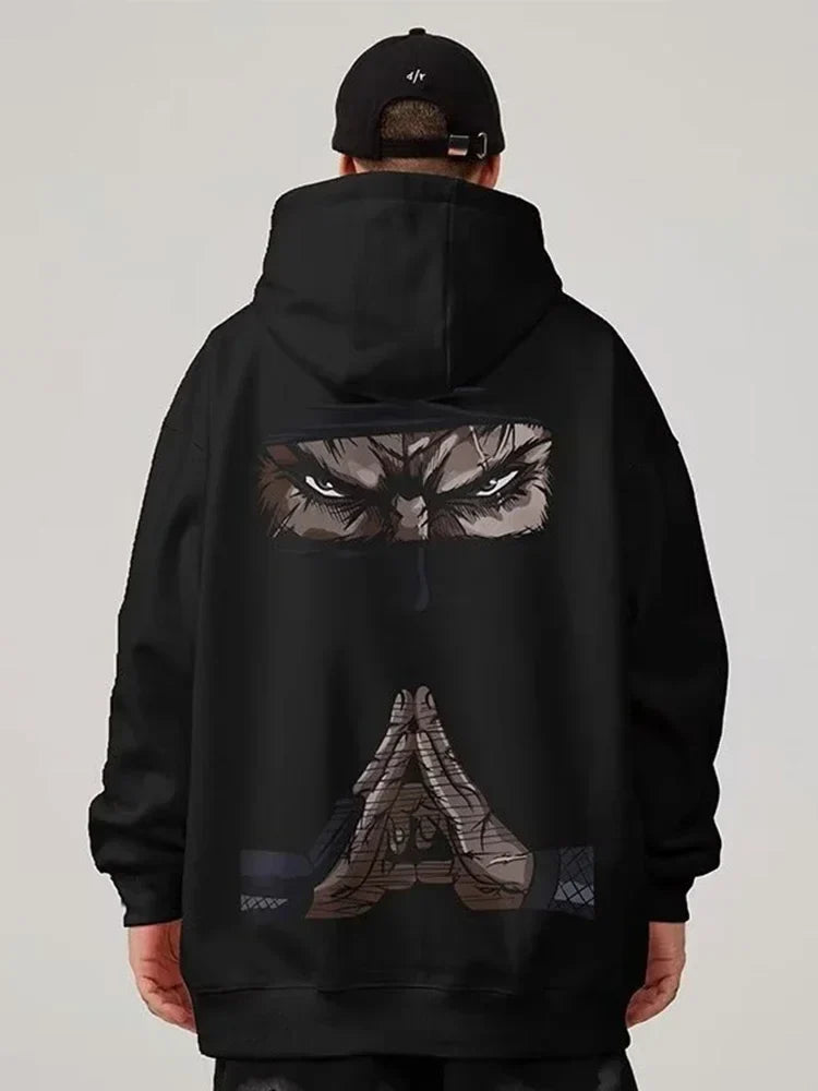 Vibrant Ninja Mudra Graphic Printed Hoodie