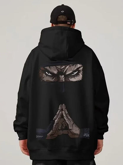 Vibrant Ninja Mudra Graphic Printed Hoodie