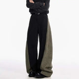 Elegant Black Contrast Loose Fit Jeans