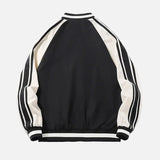 Breathable Striped Windbreaker Baseball Jacket