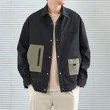 Work Black Color block Jacket