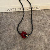 Stylish Beaded Flower Chain Choker Necklace