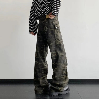Retro Camouflage Casual Cargo Pants