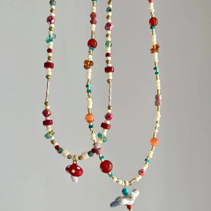 Aesthetic Y2K Colorful Bird Pendant Necklace
