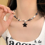 Colorful Irregular Natural Stone Star Pendant Necklace