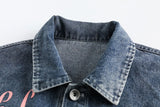 Butterfly Flowers Print Denim Jacket