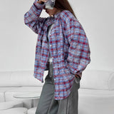 Women Comfort Contrasting Casual Blouse Shirt