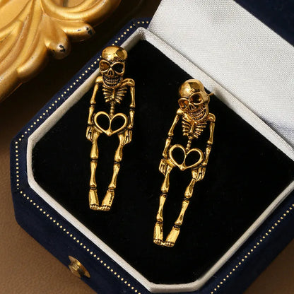 Gothic Skull Skeleton Drop Earring