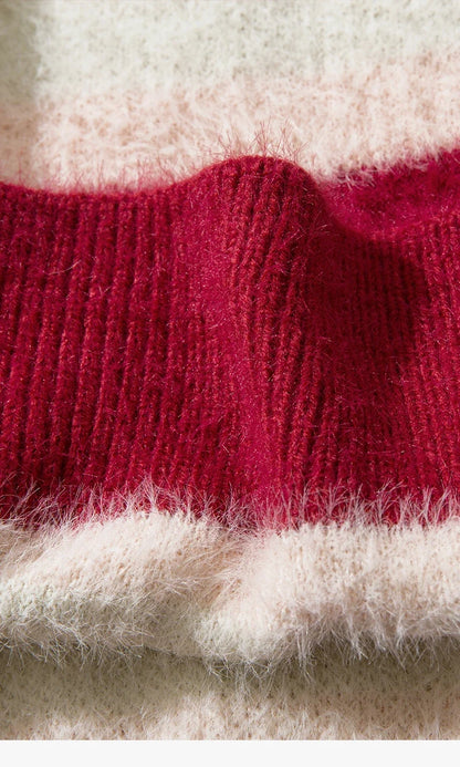 Christmas Snowflake Stripes Knitted Sweater
