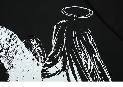 Loose Angel Wings Graphic T-shirt
