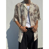 Premium Y2K Oversize Grid Pattern Half Sleeve Shirt