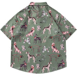 Vibrant Durable Graffiti Dog Graphic Short Sleeve Shirt