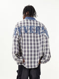 Patch Letter Embroidered Long Sleeve Shirt