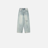 Streetwear High Waist Distressed Wide Leg Jeans