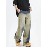 Retro Color Loose Boy Friend Wide Leg Jeans