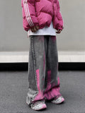 Pink Hand Painted Graffiti Washed Jeans