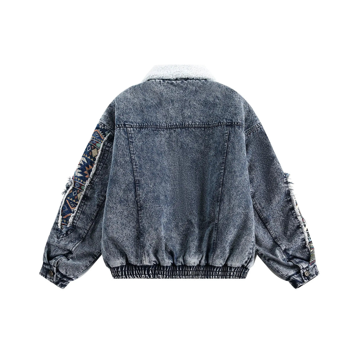 Y2K Thick Winter Patchwork Denim Jacket