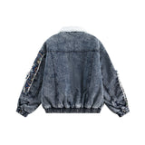Y2K Thick Winter Patchwork Denim Jacket