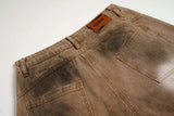 Vintage Streetwear Distressed Tie Dye Denim Jeans