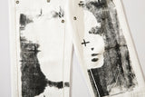 Y2K White Straight Punk Pants
