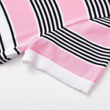 Durable Striped Knitted Short Sleeve Cardigan
