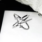 Elegant Galaxy Cross Star Open Ring