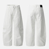 American Pleated Design Wide Leg Denim Jeans