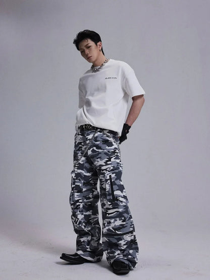 Lightweight Retro Camouflage Zipper Cargo Pants