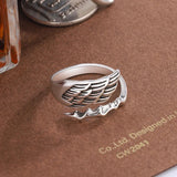 Asymmetric Eagle Wing Punk Ring