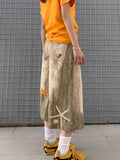 Cozy Oversized Star Washed Denim Jorts