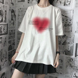 Red Heart Print T-shirt