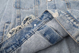 Y2K Embroidery Spider Patch Denim Jacket