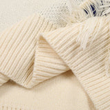 Y2K Easy Care Distressed Patchwork Knit Sweater
