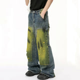 Retro Laidback Bottoms Vintage Tie Dye Baggy Jeans