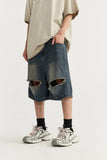 Vintage Ripped Holes Denim Jorts
