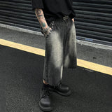 Gradient Rugged Look Washed Denim Jorts