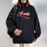 Streetwear Retro Letter Printed Loose Hoodie