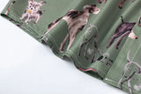 Vibrant Durable Graffiti Dog Graphic Short Sleeve Shirt