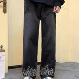 Flame Print Denim Jeans