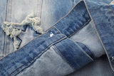 Embroidery Star Patch Washed Denim Jacket