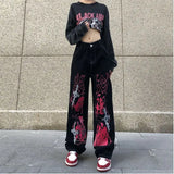 Y2K Streetwear Black Hip Hop Oversize Jeans