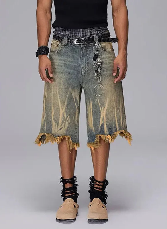 Blue Ripped American Denim Short