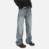 American Style Vintage Washed Blue Denim Jeans